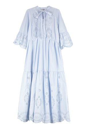 Embroidered cotton dress-0
